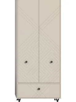 Garderobenschrank (B/H/T: 80x190x35 cm) in sandbeige
