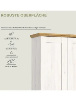 Garderobenschrank (B/H/T: 80x196x39 cm) in Sibiu Lärche Nachbildung