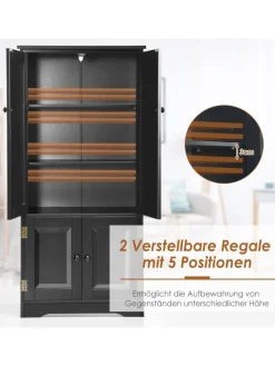 Garderobenschrank in Schwarz