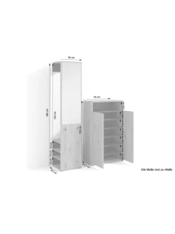 Garderoben-Set Lyon 2tlg. in Eiche-Optik