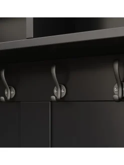 Garderobenset mit Sitzbank in Schwarz - 100×185.5×40 cm