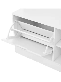 Garderobenset mit Sitzbank in Weiß - 100×185.5×40 cm