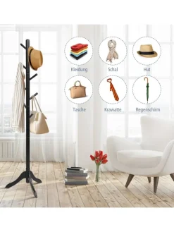 Garderobenständer 175cm in Schwarz
