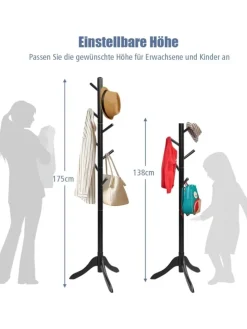 Garderobenständer 175cm in Schwarz