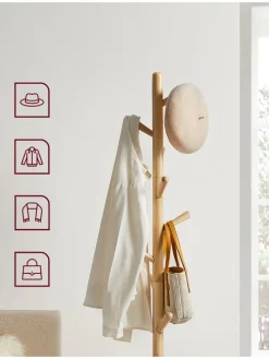 Garderobenständer in Hellbraun - (H)173 cm