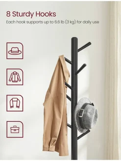 Garderobenständer in Schwarz - (H)174,5 cm