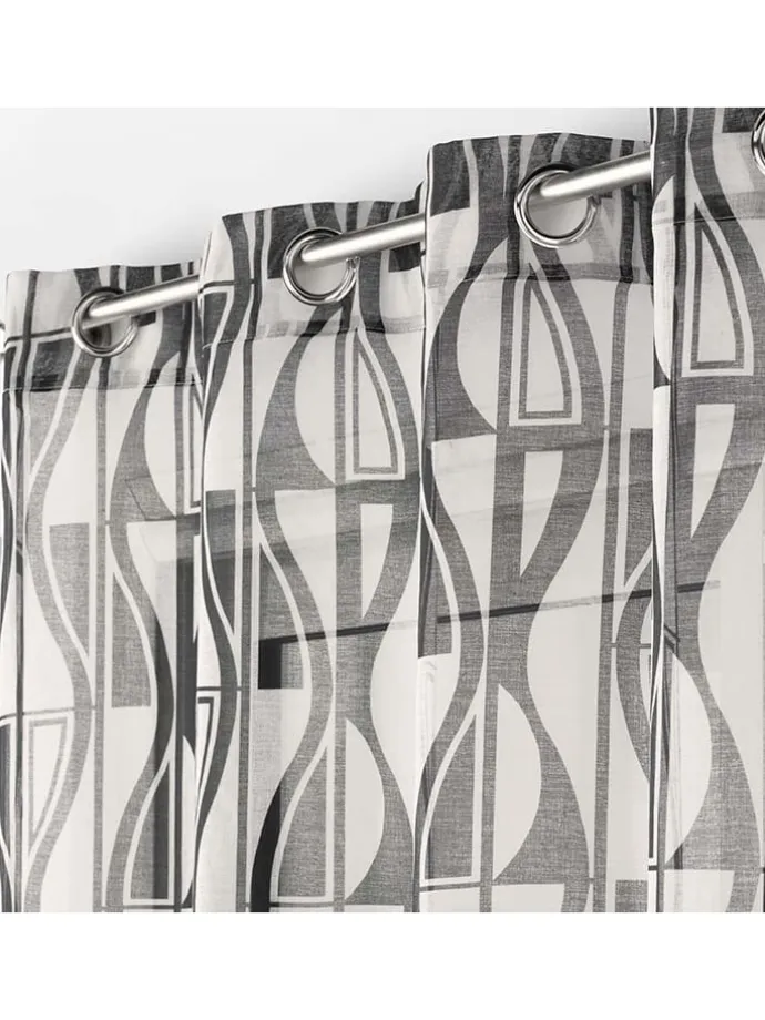 Gardine "Ikaris" in Schwarz/ Weiß