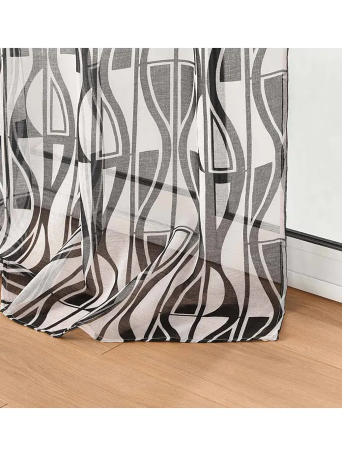 Gardine "Ikaris" in Schwarz/ Weiß