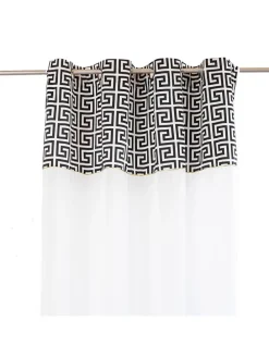 Gardine in Weiß/ Schwarz - (L)270 x (B)140 cm