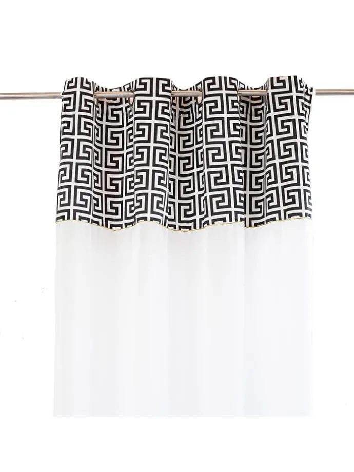 Gardine in Weiß/ Schwarz - (L)270 x (B)140 cm