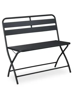 Gartenbank in Anthrazit - (B)90 x (H)83,5 x (T)49 cm