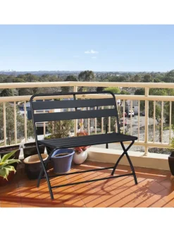 Gartenbank in Anthrazit - (B)90 x (H)83,5 x (T)49 cm