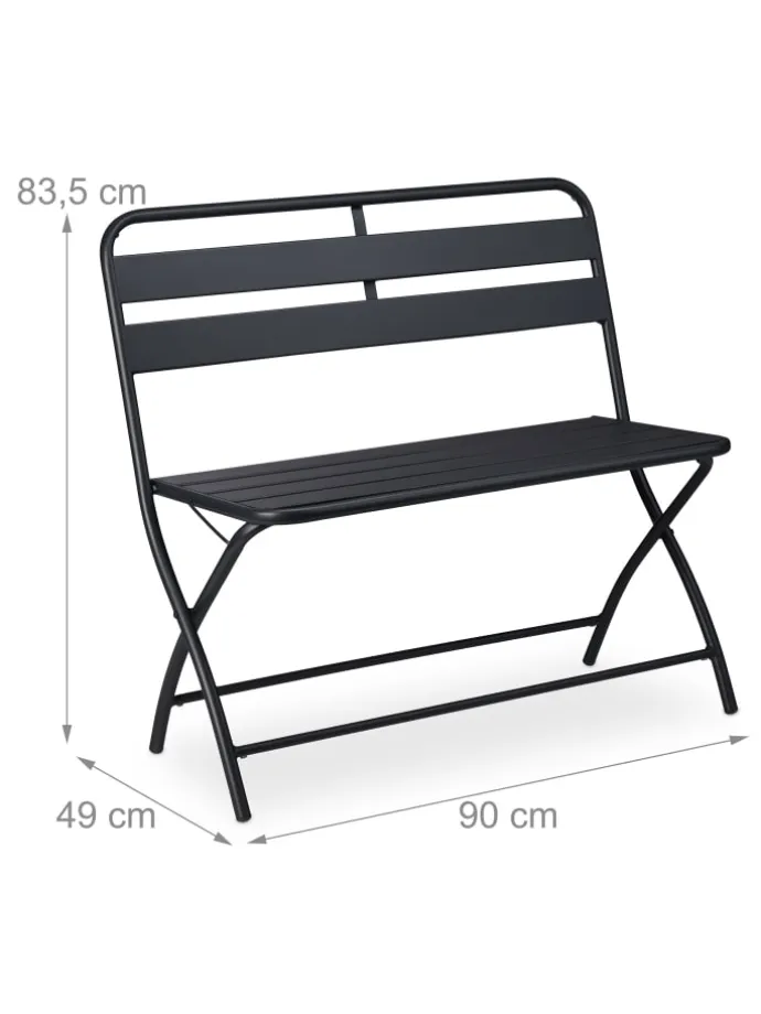 Gartenbank in Anthrazit - (B)90 x (H)83,5 x (T)49 cm