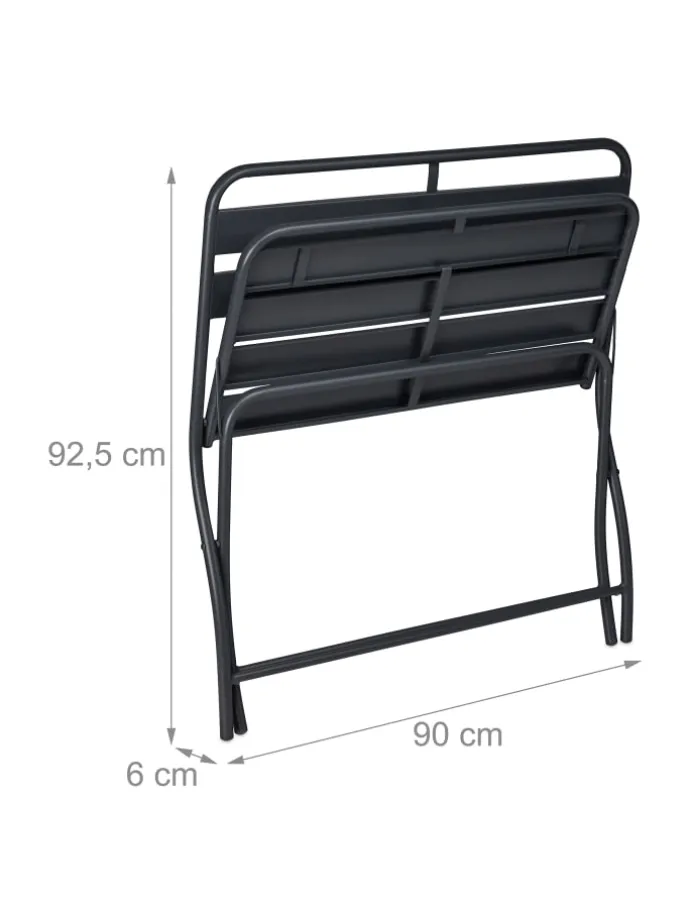 Gartenbank in Anthrazit - (B)90 x (H)83,5 x (T)49 cm