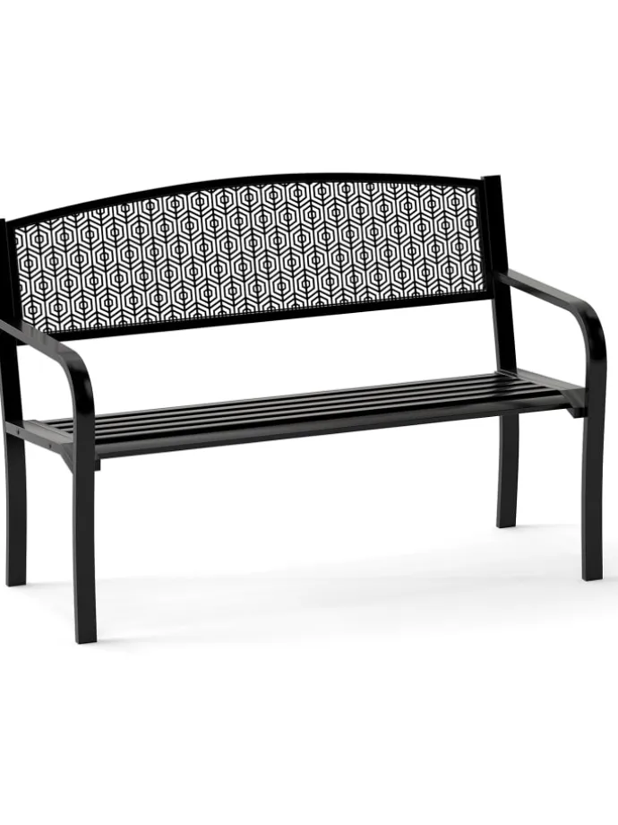 Gartenbank Metall 128 x 60 x 86 cm in Schwarz