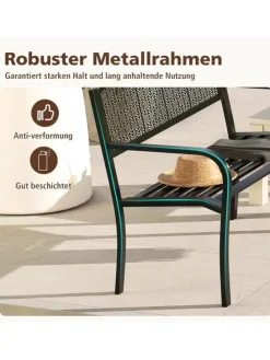Gartenbank Metall 128 x 60 x 86 cm in Schwarz