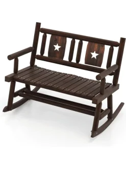 Gartenbank Schaukelbank 111x85x89cm in Braun