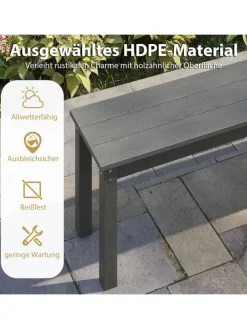 Gartenbank wetterfest 3-Sitzer in Grau