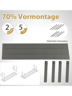 Gartenbank wetterfest 3-Sitzer in Grau