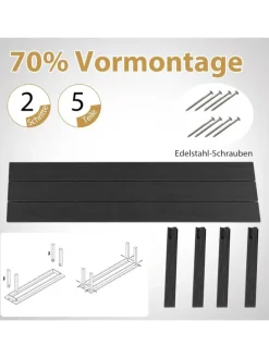 Gartenbank wetterfest 3-Sitzer in Schwarz
