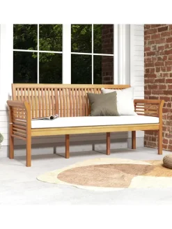 Gartenbank Akazienholz für 3 Personen in Beige