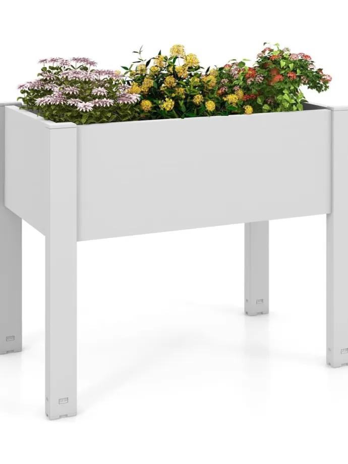 Gartenbeet selbstbewässernd 76x45x61cm in Weiß