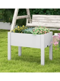 Gartenbeet selbstbewässernd 76x45x61cm in Weiß