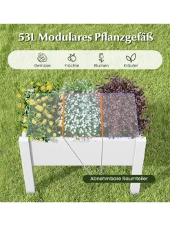 Gartenbeet selbstbewässernd 76x45x61cm in Weiß