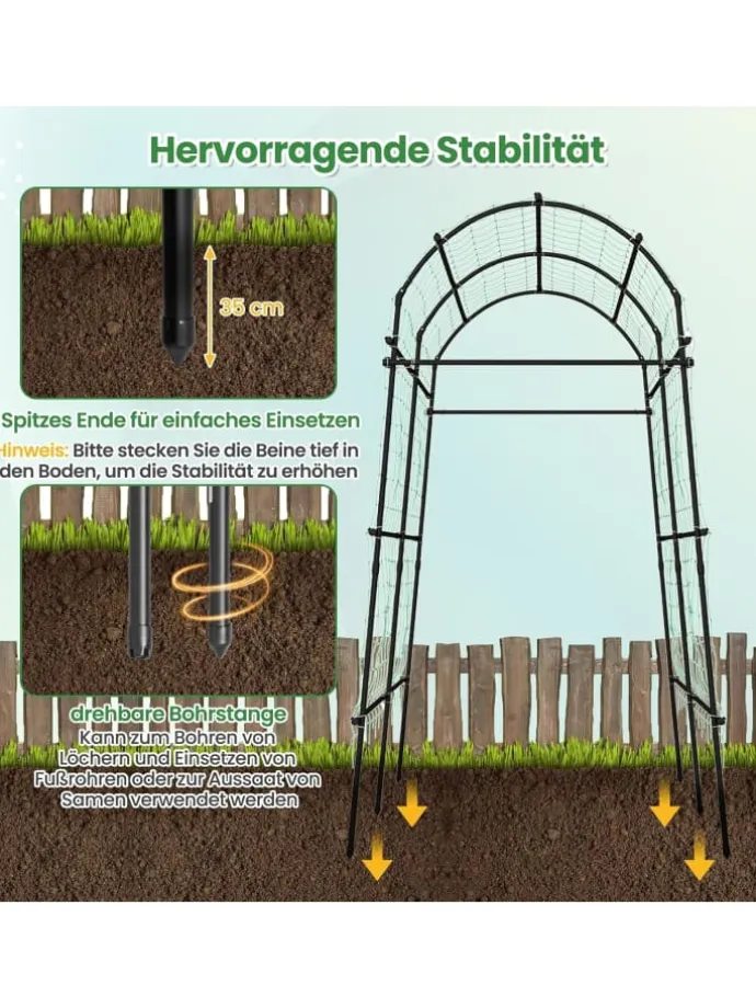 Gartenbogen 230cm in Schwarz