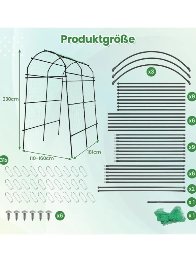 Gartenbogen 230cm in Schwarz