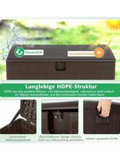 Gartenbox 400 L in Braun