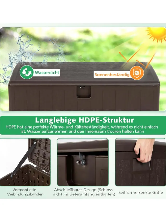 Gartenbox 400 L in Braun