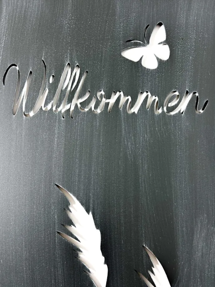 Gartendekoration GARDENWELC in Grau