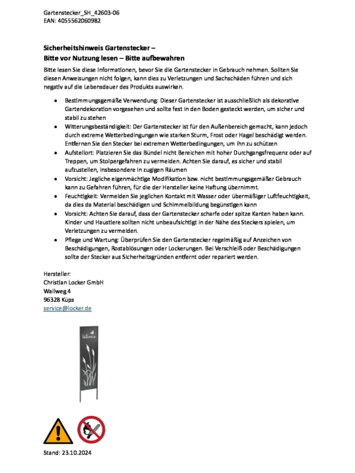 Gartendekoration GARDENWELC in Grau