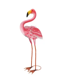 Gartenfigur Flamingo in rosa