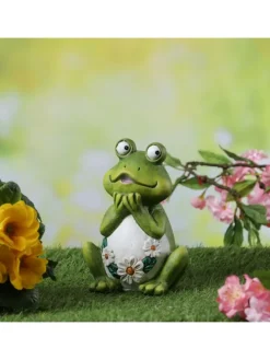 Gartenfigur Frosch Rosie Tierfigur für Beet Gartendeko H: 16cm in grün