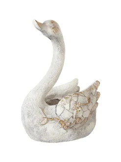 Gartenfigur GRUFFY in Weiß/Kupfer - (W) 21 x (H) 40 x (L) 14 cm