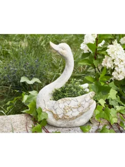 Gartenfigur GRUFFY in Weiß/Kupfer - (W) 21 x (H) 40 x (L) 14 cm