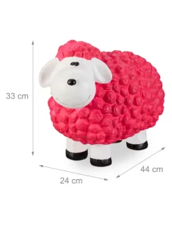 Gartenfigur Schaf in Pink