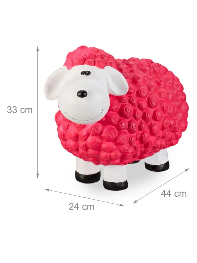 Gartenfigur Schaf in Pink