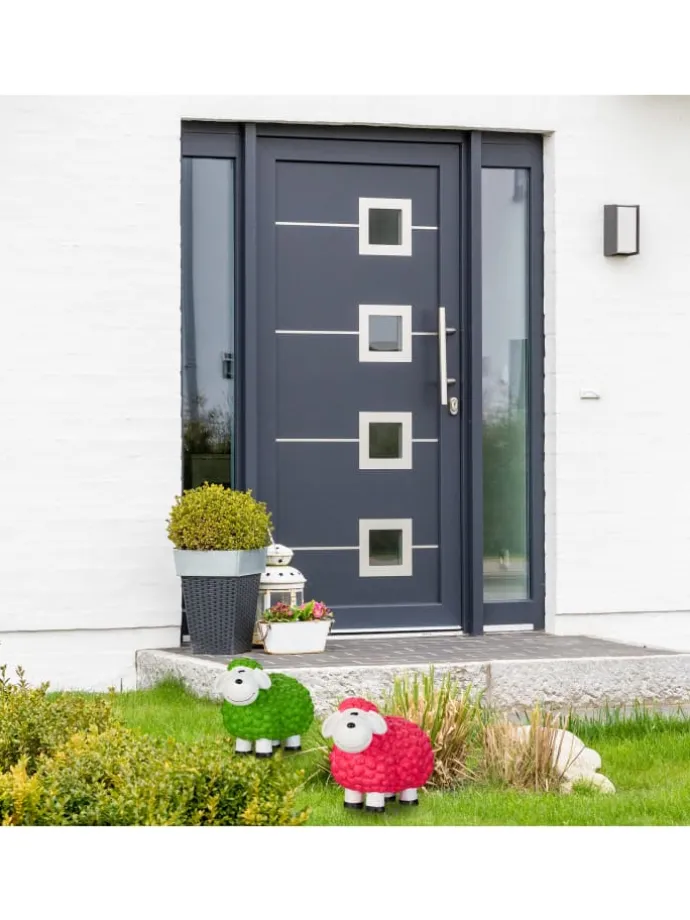 Gartenfigur Schaf in Pink