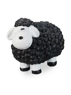 Gartenfigur Schaf in Schwarz