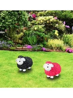 Gartenfigur Schaf in Schwarz