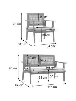 Garten-Garnitur N46, Kissen grau