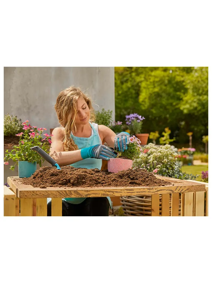 Gartenhandschuh in Türkis/ Grau - Größe M