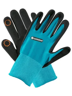 Gartenhandschuhe in Hellblau/ Schwarz - Größe XL