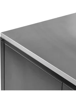 Gartenküche MAENZA in Schwarz/Silber - (W) 120 x (H) 93 x (L) 60 cm