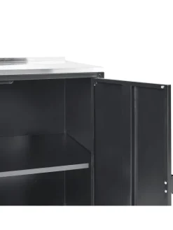 Gartenküche VILAMA in Schwarz/Silber - (W) 80 x (H) 90 x (L) 50 cm