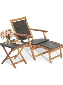 Gartenliege in Braun