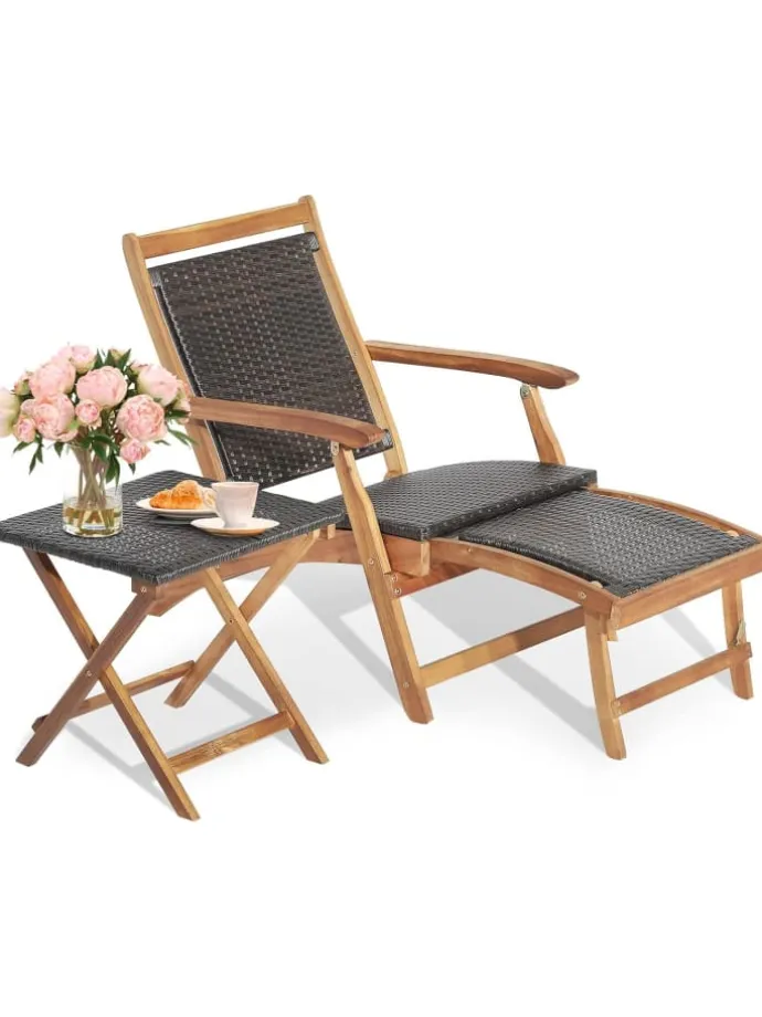 Gartenliege in Braun